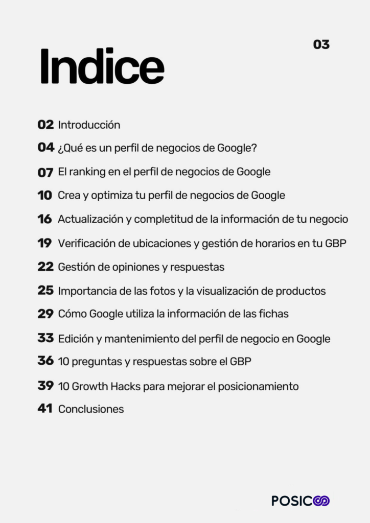 Posiciona tu perfil de negocios de google ebook indice
